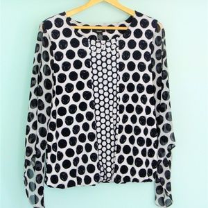 Alfani Navy and White Shirt